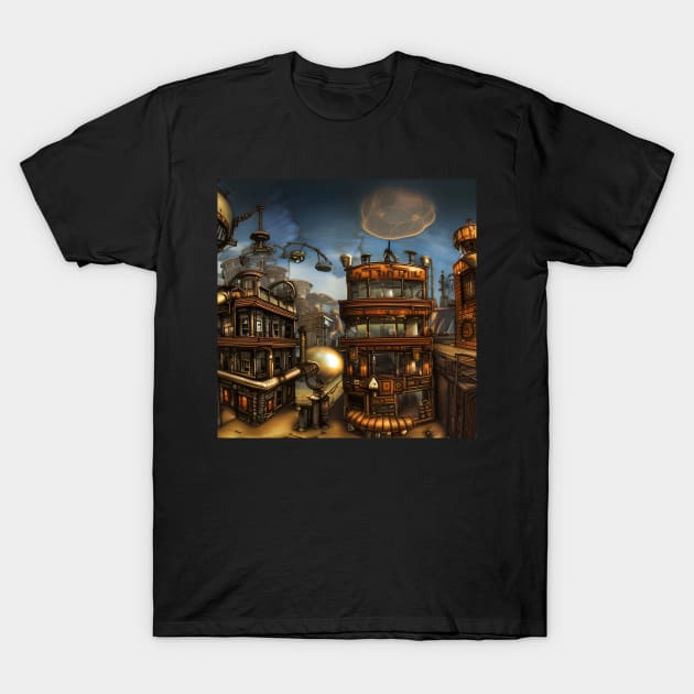 Steampunk city T-Shirt by Roguex